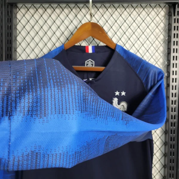 2018 Retro Long Sleeve France Home Football Shirt